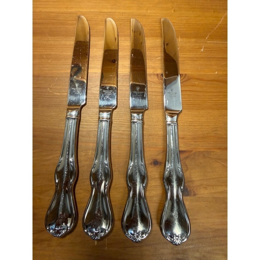 Waterford Barons Court 18/10 Stainless‎ Dinner Knives 4 Silverware Flatware